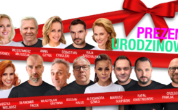 plakat informujący o spektaklu, treść i zdjęcia występujących aktorów