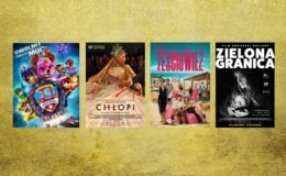 plakaty filmowe takich filmów jak: "Psi Patrol: Wielki film", "Chłopi", "Teściowie 2" i "Zielona granica"