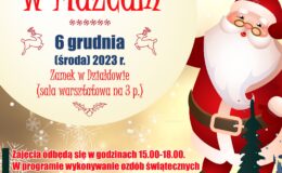plakat informujący o zajęciach mikołajkowych w Muzeum Pogranicza