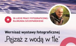 plakat informujący o wernisażu wystawy fotograficznej w Galerii Akwarium