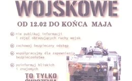 plakat informujący o ćwiczeniach wojskowych na terenie kraju