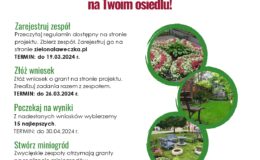 plakat informujący X edycji ogólnopolskiego projektu grantowego „Zielona Ławeczka”