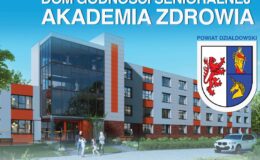 Na zdjęciu wizualizacja kompleksu budynków dawnej szkoły w Gródkach po gruntownej modernizacji