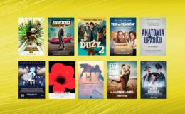 plakaty filmów: "Kung Fu Panda 4", "Za duży na bajki 2", "Test na teściów", "Powołany 2", "Sami swoi. Początek", "Biała Odwaga", "Budda. Dzieciak ‘98", "Anatomia upadku", "Strefa interesów", "Godzilla i Kong.Nowe imperium"