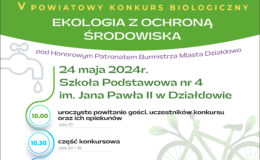 plakat promujący V Powiatowy Konkurs Biologiczny