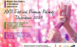 grafika informująca o Festiwalu Piosenki Polskiej Działdowo 2024