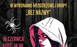 plakat zapraszający na przedstawienie "Pająk i Dziewczynochłopak"