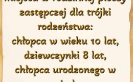 plakat informujący o poszukiwaniu rodziny zastępczej dla trójki dzieci