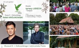 plakat informujący o wydarzeniu i zdjęcia z wydarzeń odbywających się w Leśniczówce Pranie