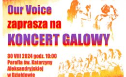 plakat informujący o koncercie galowym Festiwalu Chóralnego Młodzi Mają Głos