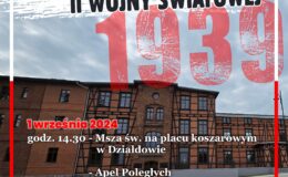 plakat informujący o obchodach 85. Rocznicy Wybuchu II Wojny Światowej