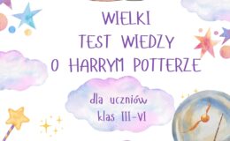 plakat informujący o wydarzeniu - Wielki Test Wiedzy o Harrym Potterze