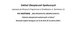 plakat informujący o wystawie w muzeum o historii ubezpieczeń
