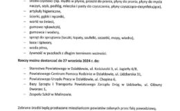 pismo-apel o pomoc dla powodzian od starosty działdowskiego