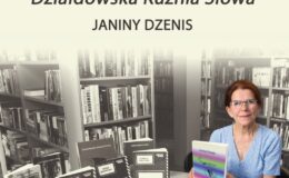 plakat informujący o wydarzeniu - promocji książki Janiny Dzenis