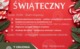 plakat informujący o Jarmarku Świątecznym w Działdowie