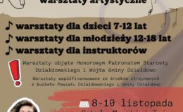 plakat informujący o warsztatach wokalne z Moniką Urlik