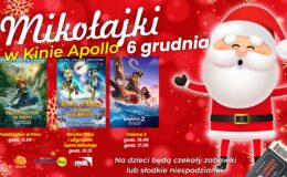 plakat informujący o Mikołajach w Kinie Apollo
