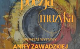 plakat informujący o wernisażu wystawy malarskiej