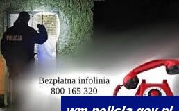 infografika z numerem bezpłatnej infolinii dla osób bezdomnych
