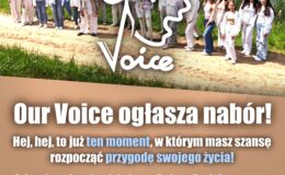 plakat informujący o ogłoszeniu naboru do Młodzieżowego Chóru Our Voice