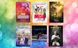 plakaty filmowe takich filmów jak: "Śnieżka", "Misie", "Jesteśmy Żugajkami", „Hamlet” - spektakl zarejestrowany w Królewskim Teatrze w Windsorze, „Cyganeria" Pucciniego - retransmisja z Arena di Verona, André Rieu. Niech ten sen ciągle trwa