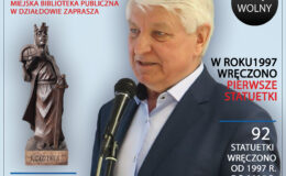 plakat informujący o spotkaniu z Elkiem Cichoszem w Miejskiej Bibliotece Publicznej w Działdowie