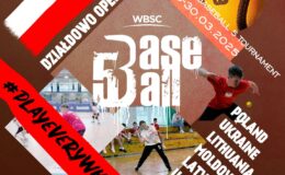 plakat informujący o III Międzynarodowym Turniej Baseball5 U-18