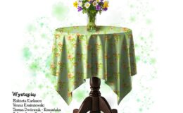 plakat informujący o kolejnej edycji wydarzenia "Poezja kameralnie" w Miejskiej Bibliotece Publicznej w Działdowie
