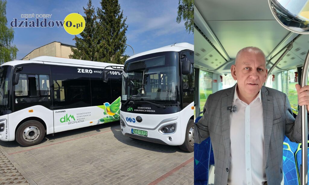 Prawie 400 tys. osób przewiozła Działdowska Komunikacja Miejska burmistrz Grzegorz Mrowiński i dwa autobusy Działdowskiej Komunikacji Miejskiej