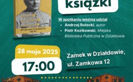 plakat informujący o spotkaniu autorskim z Andrzejem Ruteckim i promocją jego książki