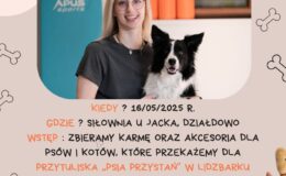 plakat informujący o charytatywno-urodzinowym maratonie fitness w "Siłowni u Jacka"