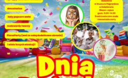 plakat informujący o atrakcjach w Działdowie z okazji Dnia Dziecka