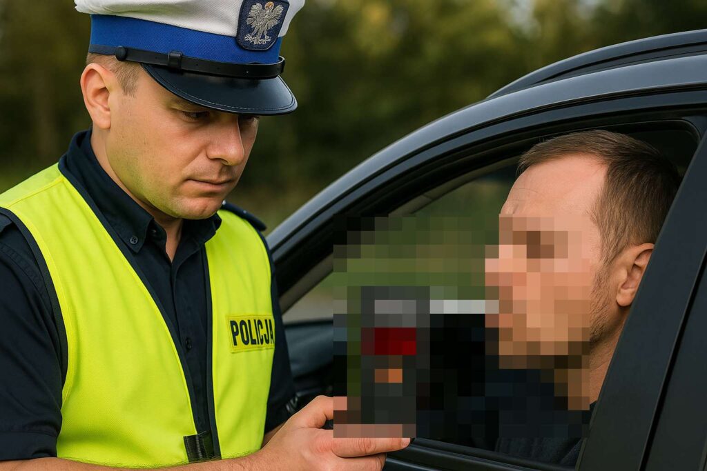 "Na promilach" za kierownicą policjant sprawdza trzeźwość kierowcy