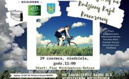 plakat zachęcający do udziału w Rodzinnym Radzie Rowerowym z MOSiR Działdowo