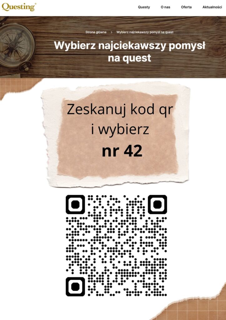 Głosujmy na naszą bibliotekę w konkursie "Zdobądź bezpłatny quest dla swojej miejscowości" kod qr i numer naszej biblioteki na którą można głosować w konkursie „Opowiedz swoją historię i zdobądź bezpłatny quest dla swojej miejscowości”