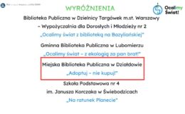 ranking wyróżnionych bibliotek w tym naszej MBP