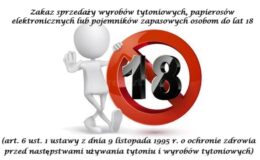 infografika informująca o zakazie sprzedaży wyrobów tytoniowych nieletnim