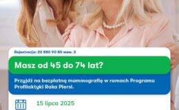 plakat informujący o badaniach mammograficznych w Działdowie