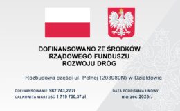 tablica dot. projektu Rozbudowa ul. Polnej