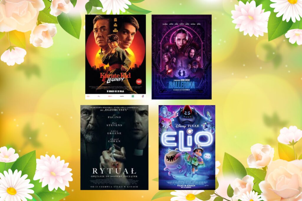 Cztery filmy w Kinie Apollo"Elio", "Karate Kid: Legendy", "Ballerina. Z uniwersum Johna Wicka", "Rytuał" plakaty filmowe takich filmów jak: "Elio", "Karate Kid: Legendy", "Ballerina. Z uniwersum Johna Wicka", "Rytuał"