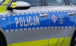 napis policja na drzwiach radiowozu