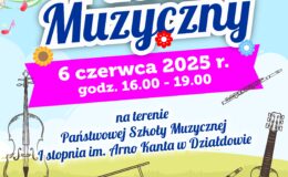 plakat informujący o pikniku w Szkole Muzycznej w Działdowie