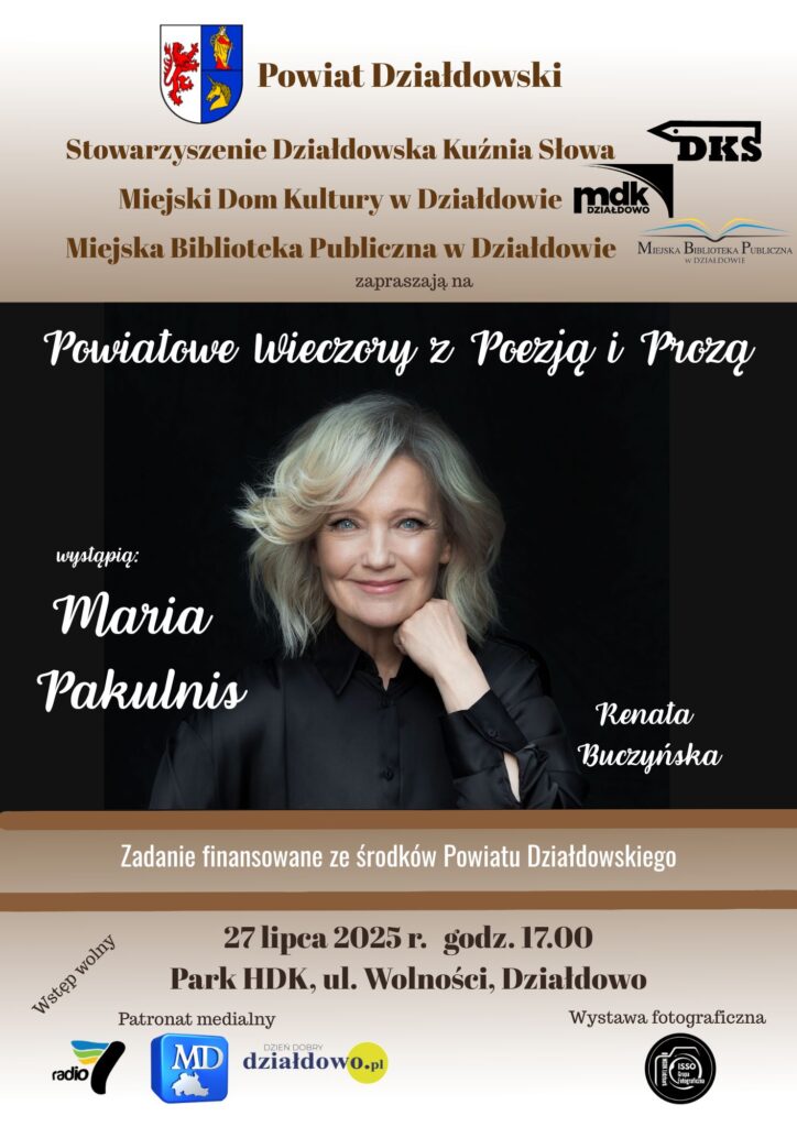plakat informujący o czwartym spotkaniu z cyklu Powiatowe Wieczory z Poezją i Prozą