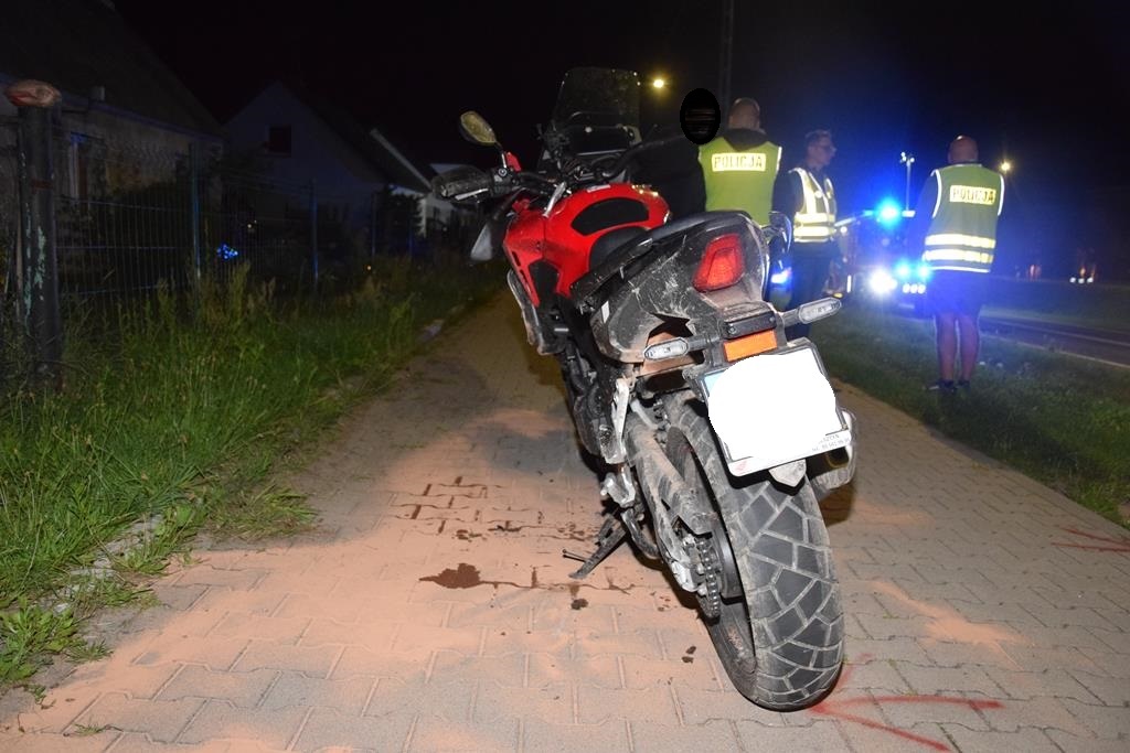 motocykl na miejscu wypadku