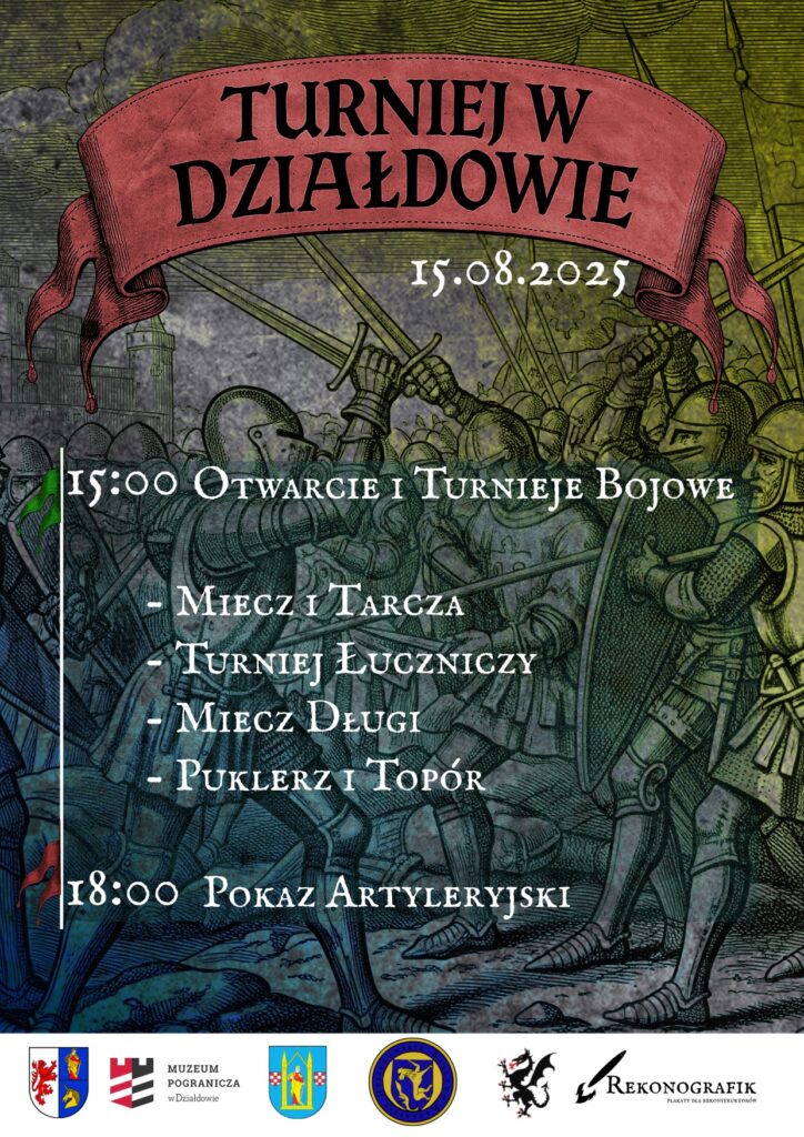 plakat informujący o Turnieju Rycerskim w Działdowie