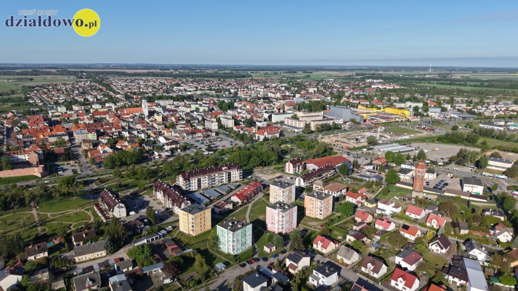 1 września zawyją syreny widok Działdowa z lotu ptaka