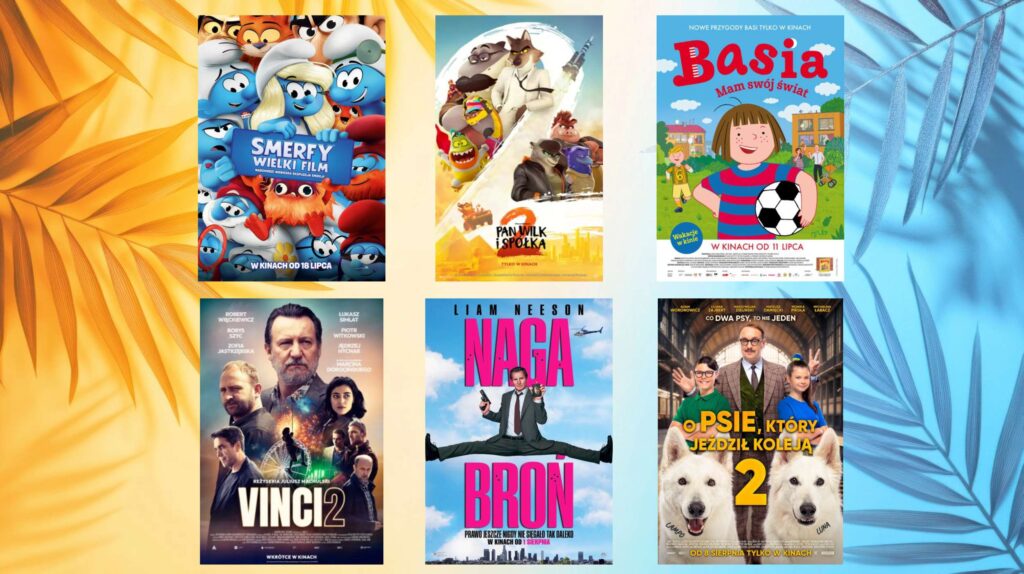 plakaty filmowe takich filmów jak: "Pan Wilk i Spółka 2", "Naga Broń", "Vinci 2", "Basia. Mam swój świat", "Smerfy. Wielki film", "O psie, który jeździł koleją 2"