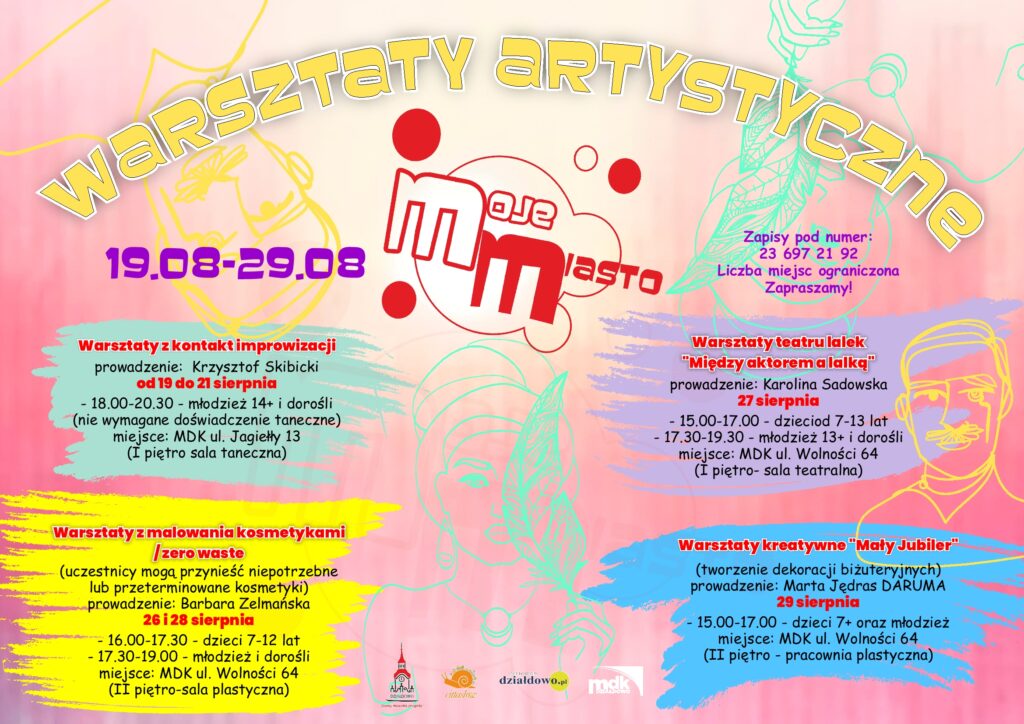Warsztaty Artystyczne "Moje Miasto" - program zajęć plakat informujący o wydarzeniu Warsztaty Artystyczne "Moje Miasto"