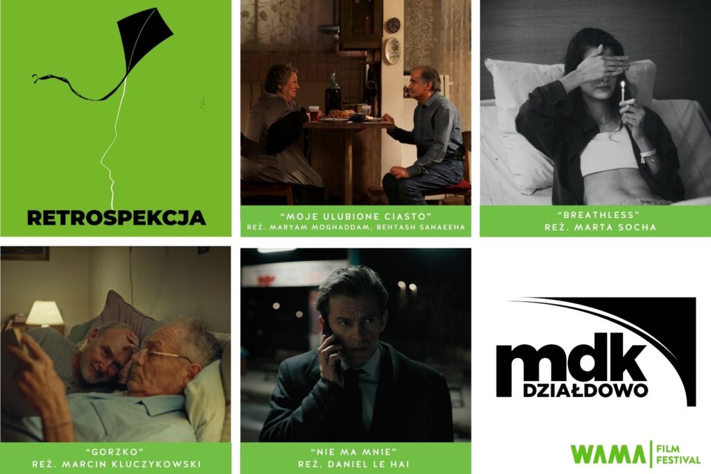 Retrospekcja WAMA Film Festival. Zapraszamy na bezpłatne pokazy filmów plakat promujący WAMA Film Festival – Retrospekcja